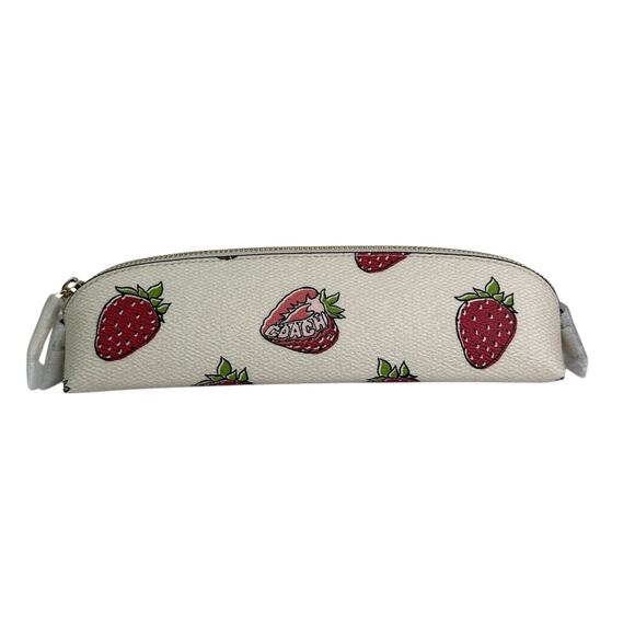 Coach Pencil Case With Strawberry Print - Picture 1 of 9